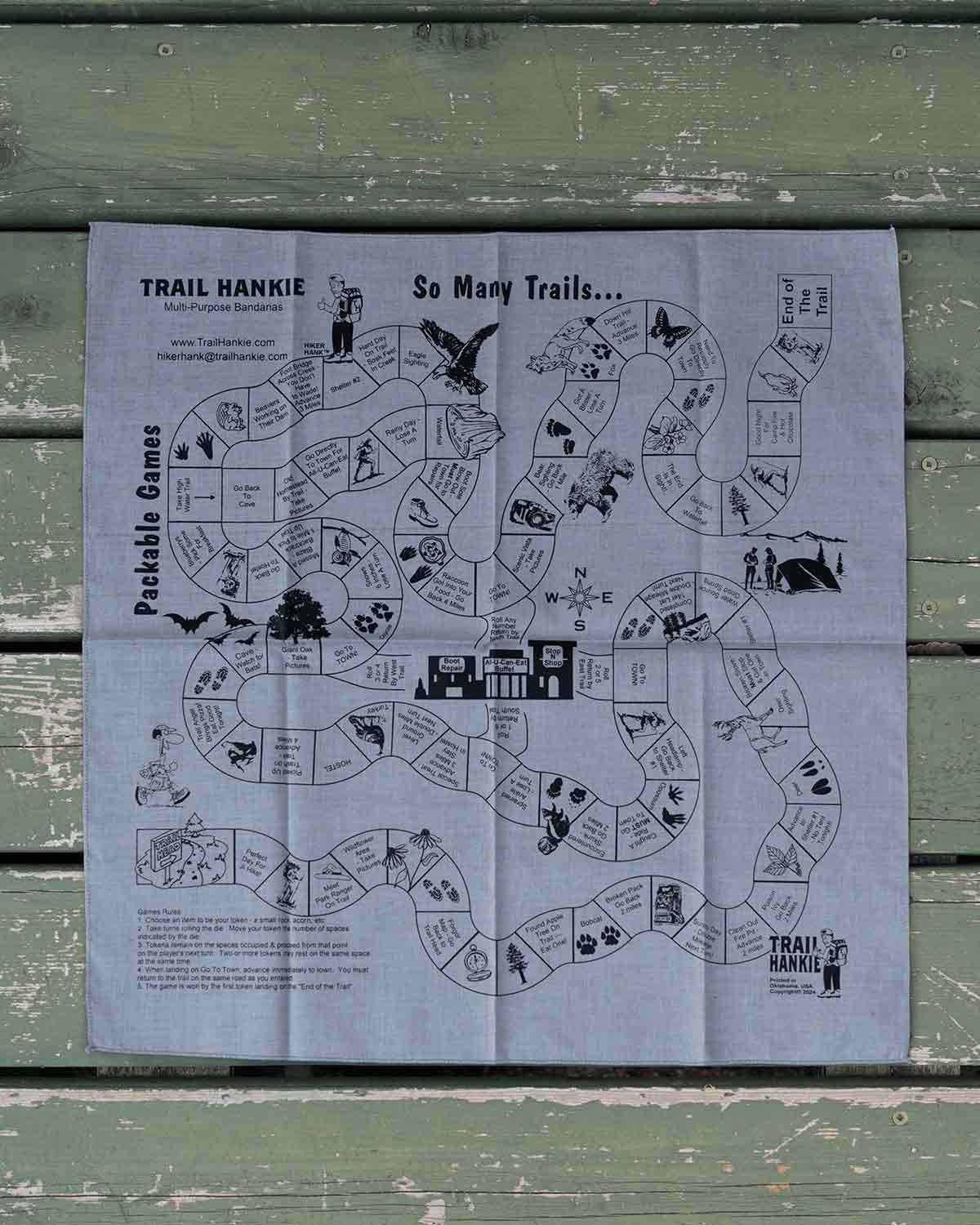 Trail Hankie So Many Trails Game Bandana 製品画像 Light Gray アウトドア用ゲームバンダナ アウトドアアクセサリー