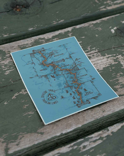 CDT Trail Map Sticker｜公式ステッカー製品画像｜斜めからのビュー