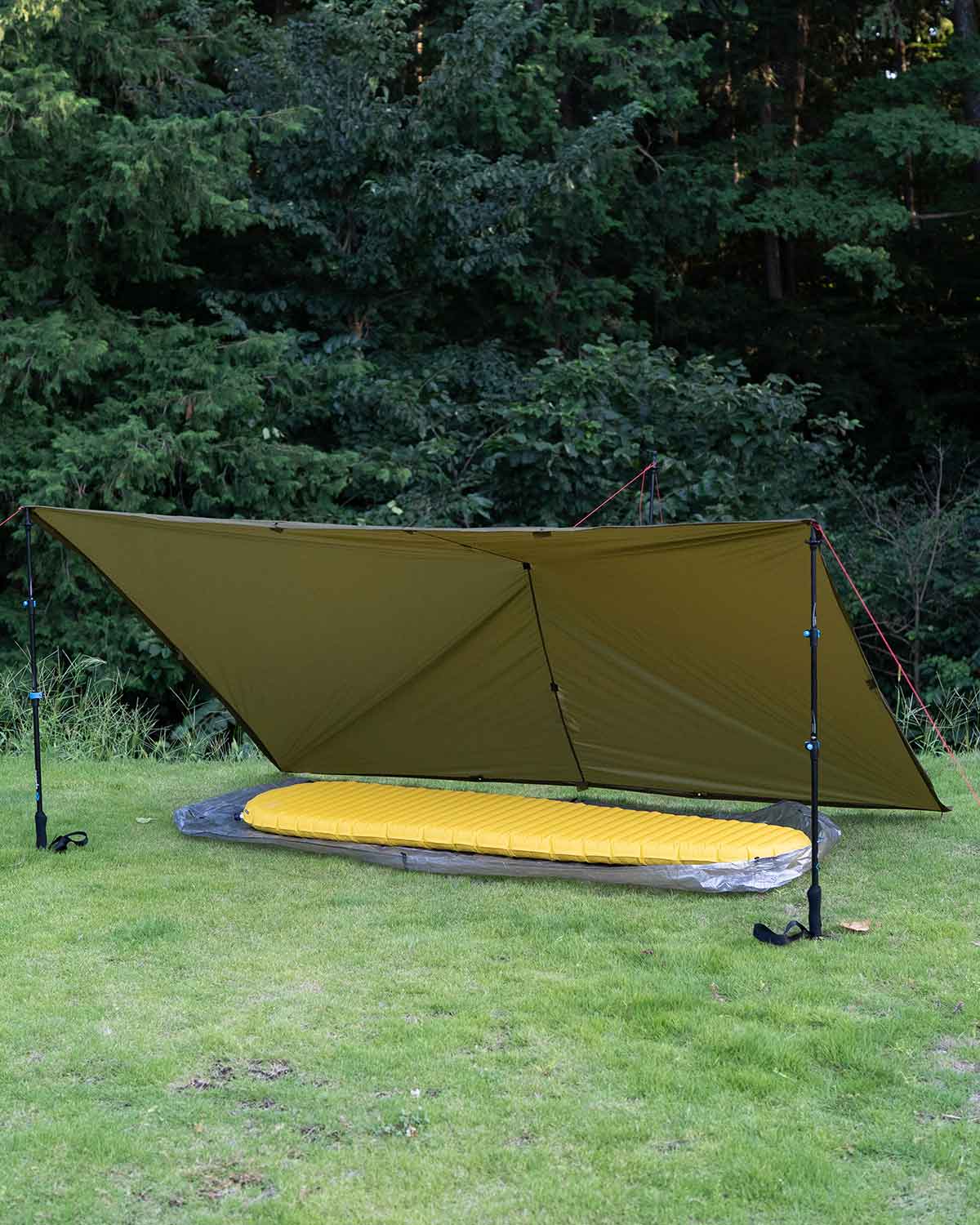 Equinox Globe Skimmer Ultralite Tarp 6×8 Olive Green｜設営バリエーション