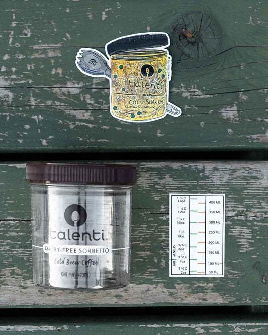 HYKLYF JAR GENIUS コールドソーカーズセット｜メモリステッカー・Cold Soakerステッカー・Talenti容器（おまけ）の内容一式
