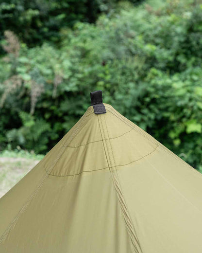 Mountain Laurel Designs LittleStar｜Sage Green トップ外側の補強とガイラインループのディテール
