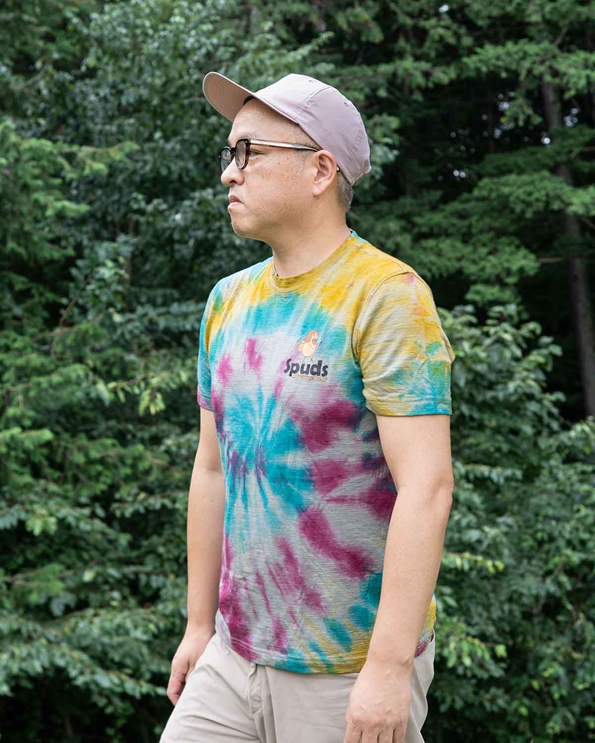 Spuds Adventure Gear Merino Wool Spud Shirt｜タイダイ メリノウールTシャツ｜着用イメージ