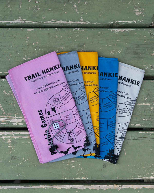 Trail Hankie So Many Trails Game Bandana カラーバリエーション製品画像 Natural / Turquoise / Golden / Light Gray / Light Pink アウトドア用バンダナ アウトドアアクセサリー