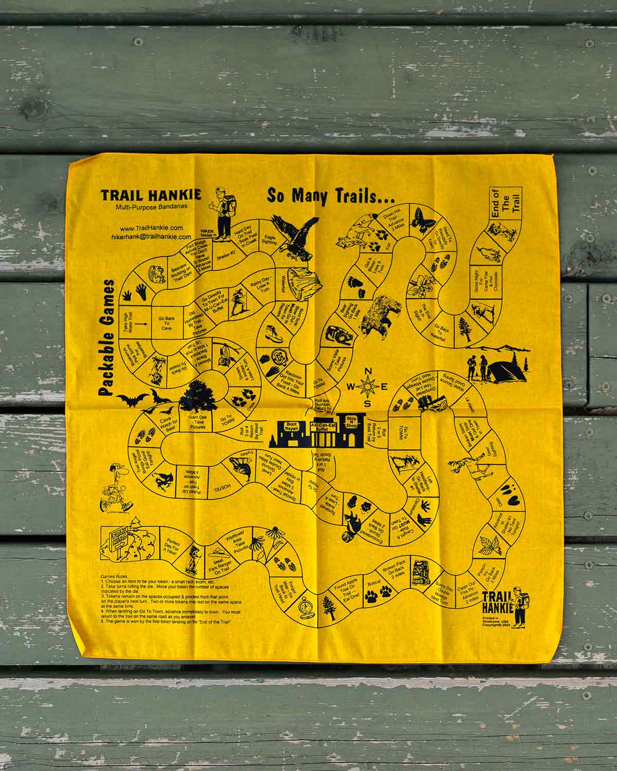 Trail Hankie So Many Trails Game Bandana 製品画像 Golden アウトドア用ゲームバンダナ アウトドアアクセサリー