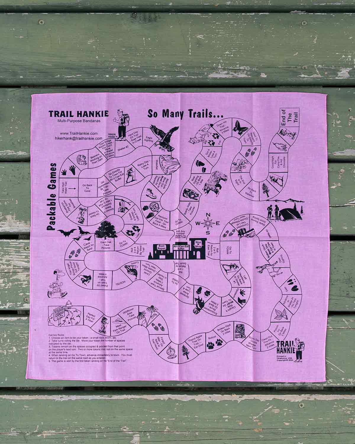 Trail Hankie So Many Trails Game Bandana 製品画像 Light Pink アウトドア用ゲームバンダナ アウトドアアクセサリー