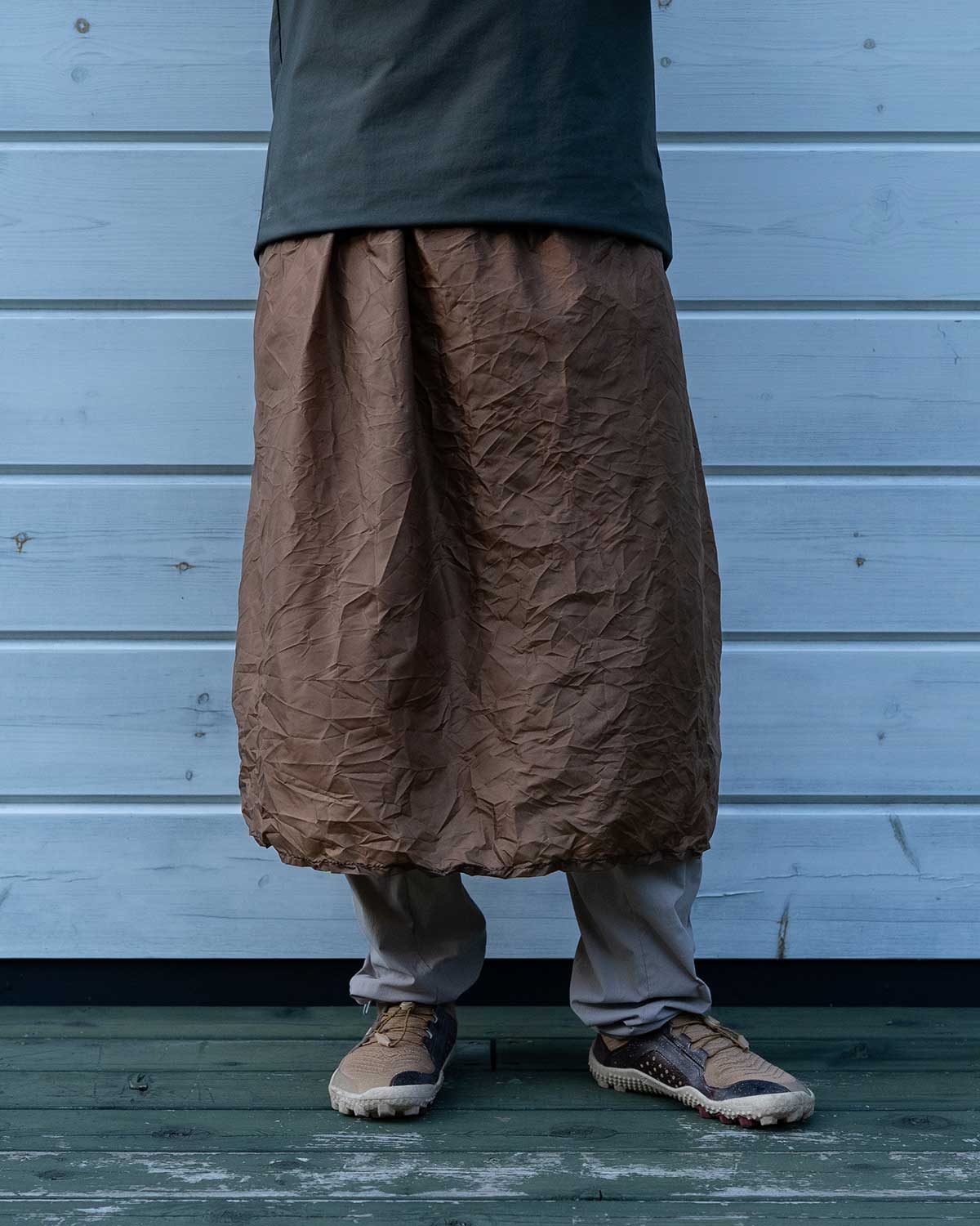 ULA Equipment Rain Kilt｜着用イメージ（Brown）
