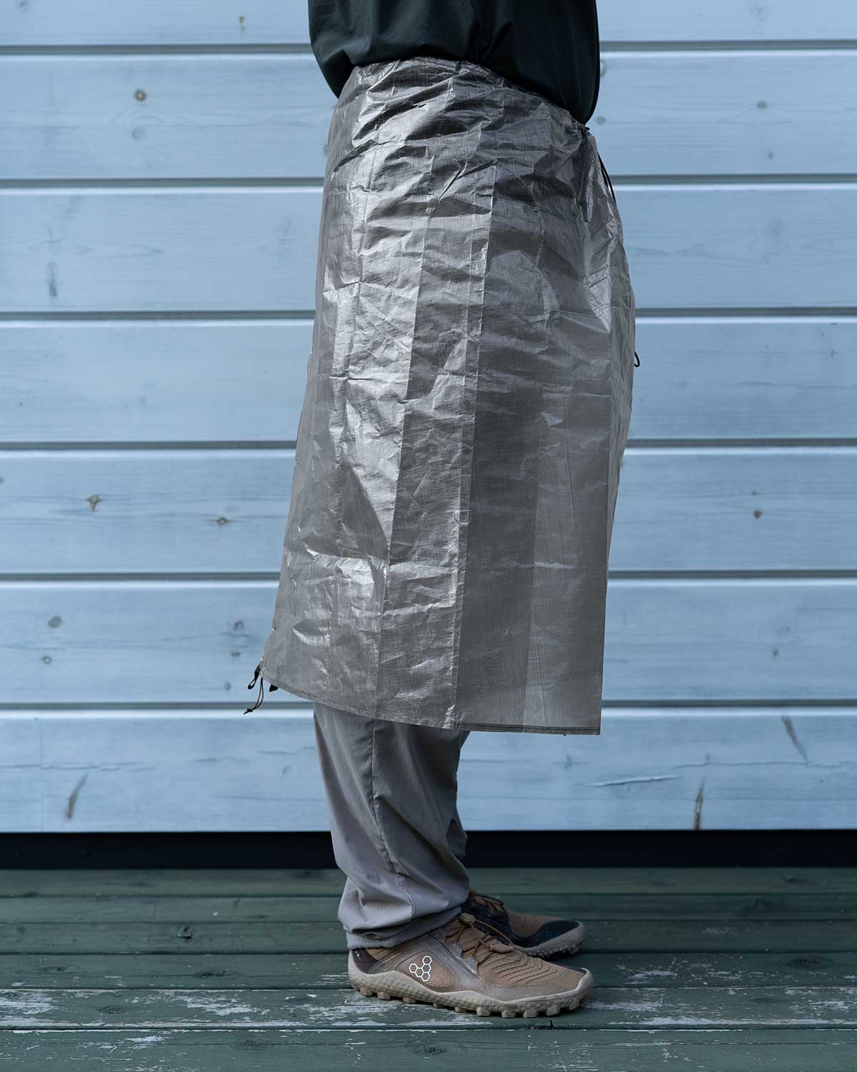Zpacks DCF Rain Kilt 横からの着用画像（詳細）｜超軽量DCF製レインスカート