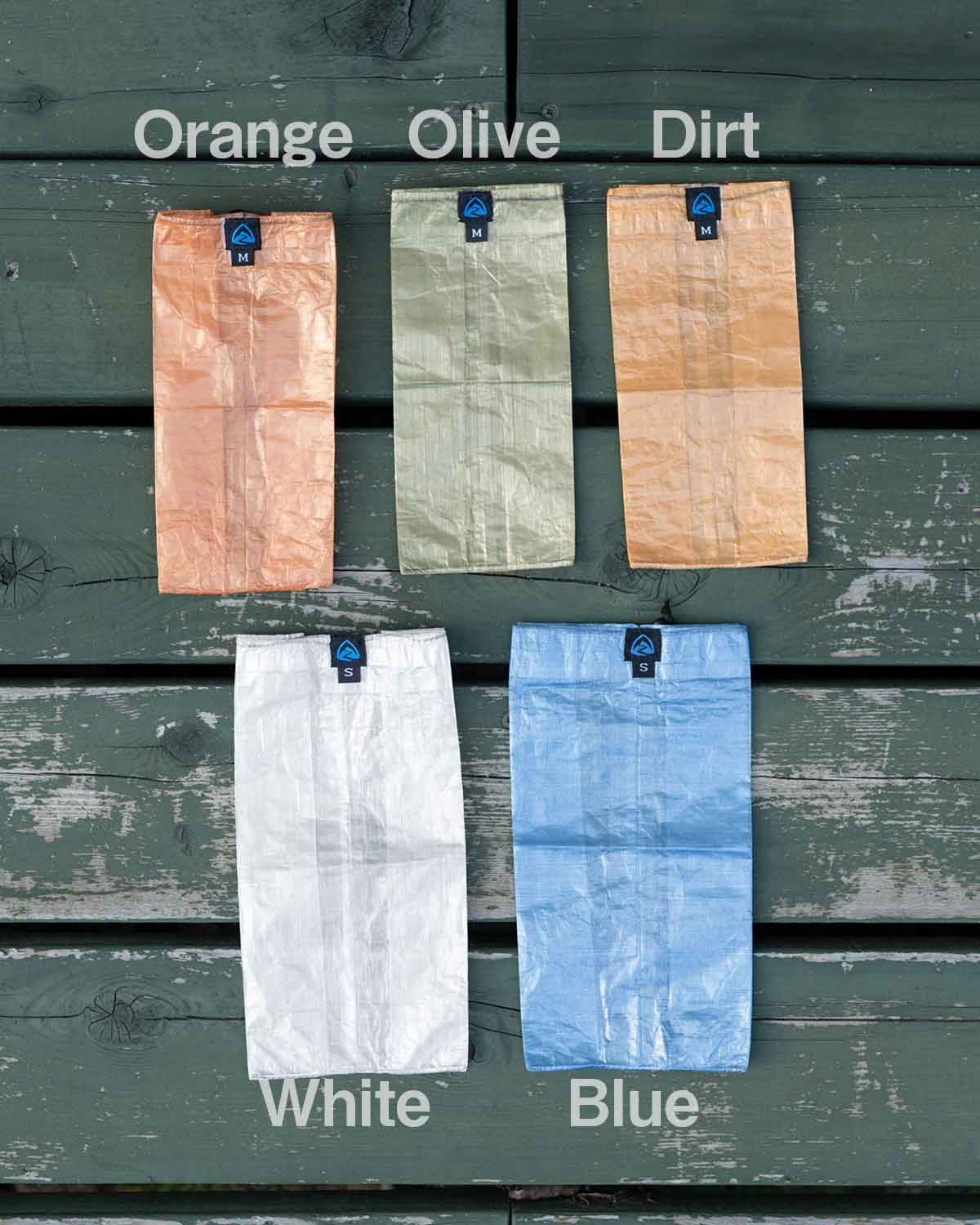 Zpacks Dyneema スタッフサック カラーバリエーション Burnt Orange / Olive / Dirt / White / Blue 軽量ULギア